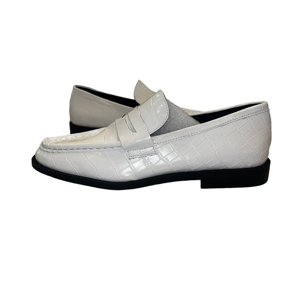 Cool & Classic! NIB STEVE MADDEN Goodman White Croco Penny Loafers Size … - Picture 5 of 10